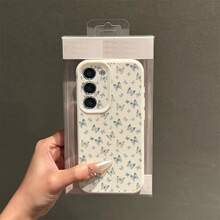1pc TPU Material Blue Butterfly Pattern Fashionable Phone Case Suitable Compatible With Samsung/A05s/A12/A13/A14/4G/A15/A21s/A23/A25/A32/5G/A34/A35/A50s/A51/A52/A53/A54/A55/A71/A72/A73/S10/S20FE/S20Ultra/S21Ultra/S22/S22Plus/S23/S24, /10C/12C/Note10/11/12/13/ProPlus/Note8/9Pro, Full Coverage Anti-Drop Soft Shell Phone Protective Cover - White - View 1