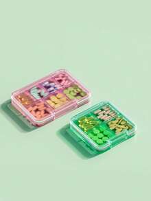 1pc Portable Pill Organizer Box, 4/7 Compartments Moisture-Proof Travel Medicine Storage Box, Can Hold Medications, Vitamins, Supplements, Jewelry, Large Capacity Design, Easy To Carry In Handbag, Suitable For Home And Daily Use - Multicolor - View 3