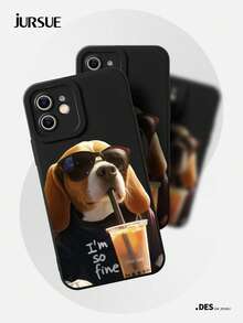JURSUE Cute Kawaii Fashion Aesthetic Cartoon Funny Shockproof Protective Soft Phone Case Compatible With IPhone 17 16 15 14 13 12 11 Pro Max SE 2020 X XR XS Ip 8 7 Plus MZ0157 - Black - View 5