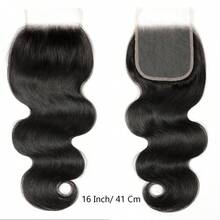 5x5蕾丝发片，透明高清波浪卷发，隐形超薄巴西原生真人发，预先拔毛，自然黑 - Natural Black - 查看 9