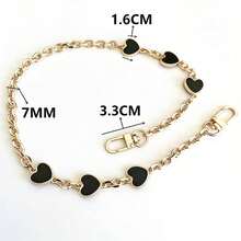 Heart-Shaped Smooth Leather Shoulder Strap Or Chain, Suitable For Replacing Shoulder Strap Of Handbag, Tote Bag, Crossbody Bag - Gold - View 2