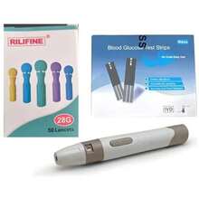 Kit de Prueba de Glucosa 50 Lancetas,50 Tiras Reactivas y Disparador - Blanco - Ver 1