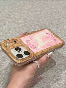 可爱卡通金色闪光玫瑰小马设计 17 Pro Max 16 15 Pro 14 手机壳,防震保护套,时尚美观,适合女孩 - 粉色 - 查看 7