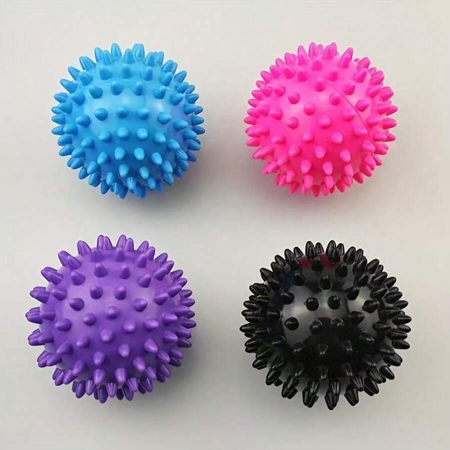 2pcs/Set Lotus Hedgehog Massage Hand Balls, Stress Relief Squeeze Balls With Uniform Conical Tactile Stimulation, Grip Strengthener Desk Toy - Multicolor - View 1