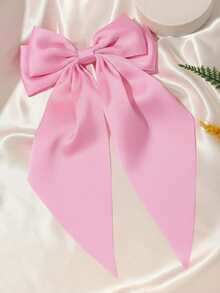 4pcs/Set Large Satin Bow Hair Clips For Women & Girls, Extra-Large Satin Bow Hair Clips, Pink French Hair Clips, Cute Aesthetic Ballet Style Hair Accessories Suitable For Wedding, Valentine's Day, Party, Daily Wear,Travel,Birthday - Pink - View 7