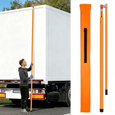 GCCSJ Herramienta de medición de altura, varilla de medición de altura de carga de 20 pies, sistema métrico e imperial, varilla de medición de altura de camión de fibra de vidrio resistente con poste ajustable, varilla de medición de altura de camión profesional no conductora para camiones, transportadores de automóviles y remolques.