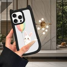 かわいいウサギのバルーン猫耳電話ケース、モデル（R、Max、12 Pro Max、11、14、15、16、17 Pro Max、Ultra 15、16 Plus、15 Proをが含まれていますむ）と互換性があり、耐久性のある保護するを提供します。 - ブラック - チェックする 4