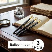[Customized] Engraved Diamond Ballpoint Pen, Metal Crystal Pen, Ins Style High-Quality Stationery, Creative DIY Engraved Name/LOGO, Suitable For Wedding, Teacher's Day, Graduation, Birthday, Christmas, Business Meetings, Opening Ceremonies, Practical And Exclusive Customized Wholesale Gifts - Sets - View 11