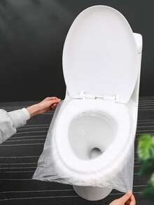 [10/20/30/40/50/60/80/100] 片装便携式一次性透明马桶垫，旅行马桶垫，防水马桶垫，便携式马桶垫，居家必备用品，适用于旅行、露营、医院、车站、酒店和公共卫生间 - 半透明 - 查看 2