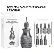 7-In-1 Handheld Screwdriver & Ballpoint Pen Tool Set With Multifunctional Measuring Technology Ruler, Touchscreen Stylus & Spirit Level, Tools For Men - Black - View 2