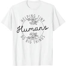 Helping Tiny Humans Do Big Things Kindergarten Teacher Women T-Shirt - 白色 3 - 查看 1