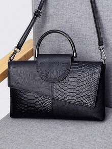 Fashionable Retro Party Clutch Bag, New Snakeskin Pattern Evening Purse, Elegant , Wedding - màu đen - Xem 9