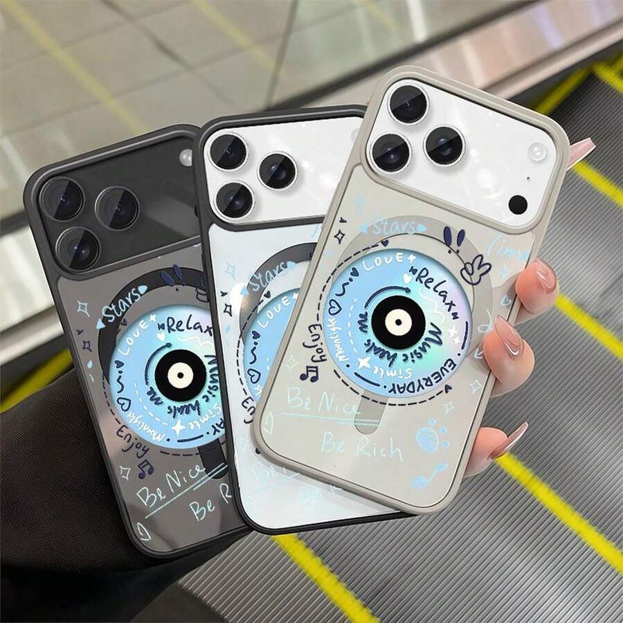 Music For Galaxy S25 25EDGE 24 24FE 23 23FE 22 ULTRA PLUS TPU frame with border wrapping + independent lens frame, built-in MagSafe magnetic ring for instant adsorption - MKLCXK-Blanco-NBIQEYmúsica - Ver 1