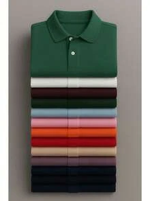 Set Of 3 Men's Polo Shirts, Short Sleeve, Casual Style - BỘ 3 ÁO POLO - Xem 1