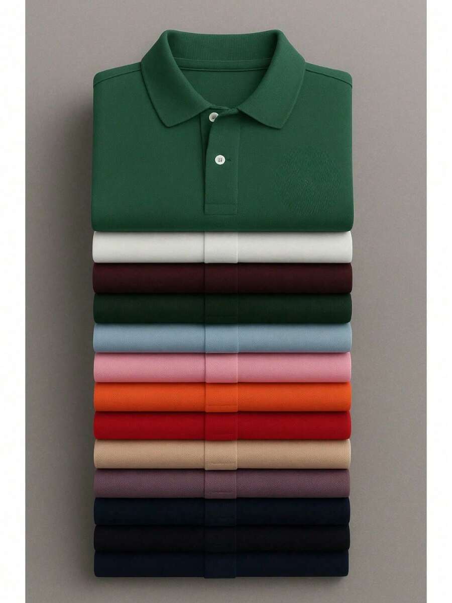 Set Of 3 Men's Polo Shirts, Short Sleeve, Casual Style - BỘ 3 ÁO POLO - Xem 1