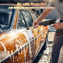 Wireless High-Pressure Car Wash Machine - Rechargeable Portable Electric Cleaning Tool With Foam Spray Gun. Wireless Design For Easy Cleaning Of Car Interiors And Exteriors. Includes 2 Batteries And Toolbox. - Bộ vest đen - Xem 7