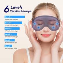 Hailicare 3D Surround Eye Massager 5-Level Heating 6 Vibration Modes Smart Timer Dark Circles Relief Exquisite Gift For Her - Blue - View 5
