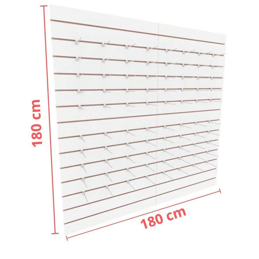 Painel canaletado 80 ganchos 180x180 Branco mdf canaletado - Branco - Visão 1