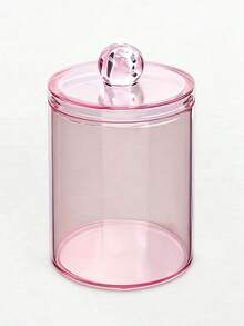 10oz Transparent Plastic Organizer Jars Set, Suitable For Storing Cleaning Swabs, Round Pads, Dental Floss - Clear Plastic Containers For Bathroom, Vanity, Makeup Storage, Black - Black - View 16