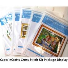 CaptainCrafts - Kit de punto de cruz, punto de cruz, sin impresión, bordado, calcetines de Navidad (sueño, sin preimpresión, 14 quilates, 13.4 x 19.3 pulgadas) - Sueño - Ver 8