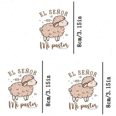 1/2/3 قطعة ملصقات بلاستيكية على شكل خروف لل-DIY، مناسبة للطباعة بالنقل الحراري على التي شيرتات والوسائد والحقائب الظهر والوسائد والسراويل وأغطية الأرائك. متوفرة بألوان متعددة، متينة وقابلة للغسيل.