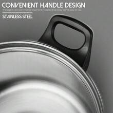 12pcs Stainless Steel Cookware Set With Non-Stick Coating And Glass Lids - Stainless Steel  Saucepan Stock Pot Set, Kitchen Induction CookwareIncludes Pots & Pans For All Cooking Needs, Ergonomic Handles, Perfect For Home & Restaurant Use - 銀色 - 查看 8