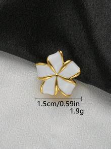 6颗时尚多色花卉金属纽扣,适用于连衣裙、开衫、毛衣、外套装饰,DIY花束、礼品盒、珠宝制作配件 - 多色 - 查看 10