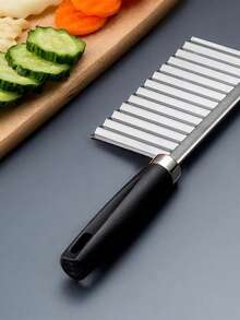 2 piezas Cortador de patatas y verduras ondulado de acero inoxidable - Multicolor - Ver 5