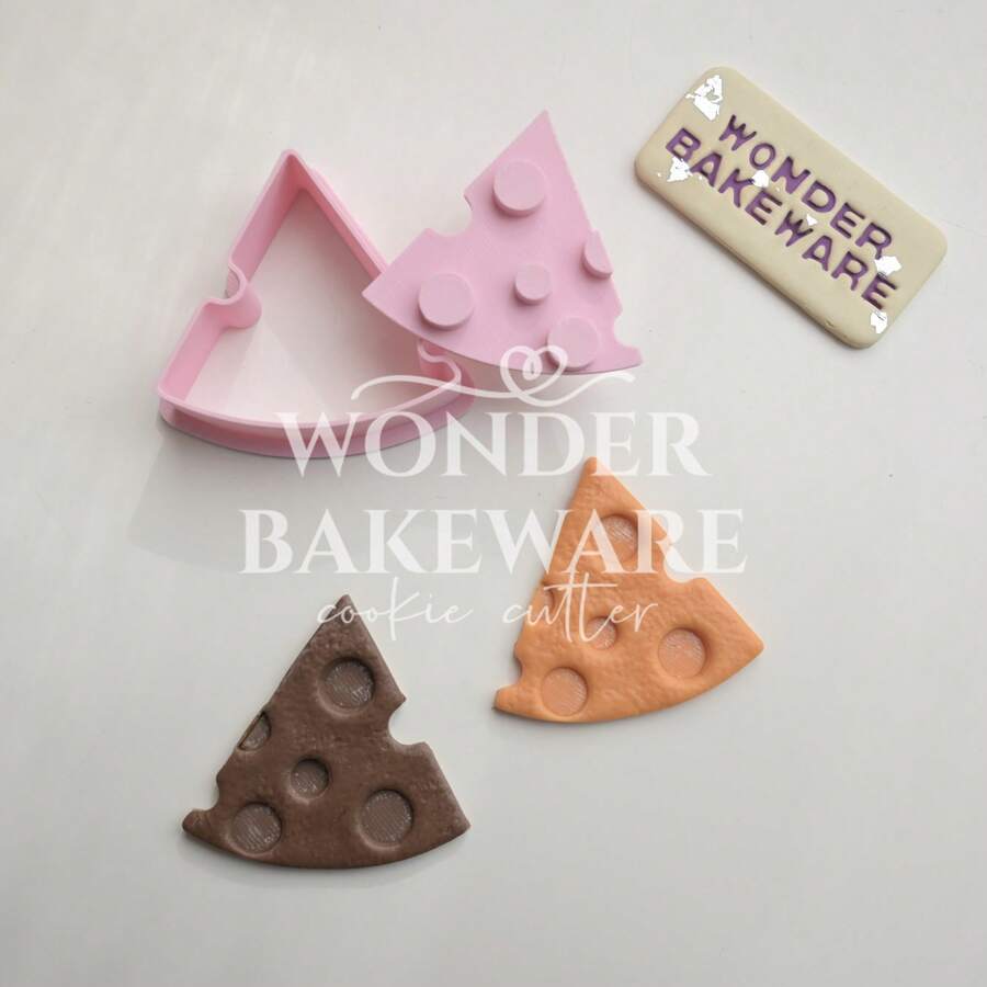 Cute Cheese Shaped Cookie Cutters Cartoon Pizza Biscuits Moulds Stamps 3D PLA Fondant Embossing Baking Tools - Mold - View 1