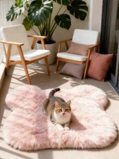 1pc Bear Head Decor Carpet, White Plush Carpet, Pink Plush Carpet, Black Shaggy Carpet, Bedroom Decor, Small Rug, Carpet, Home Decor, Living Room Carpet, Living Room Small Rug, Bedroom Carpet, Living Room Home Decor, Outdoor Carpet, Washable Plush Carpet, Thick Carpet, Fluffy Carpet, Autumn/Winter Carpet