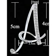 1pc Pack Simple 26 English Letter Rhinestone Brooch Women Geometric Fashion Elegant Brooch Sweater Coat Pin Accessories Dress Accessories Pin For Clothes Bag Charm School Office Accessories Shirts Jacket Jewelry Christmas Halloween Clothes Pin Funny Cute Teacher Gifts - Bạc - Xem 2