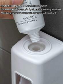 1pc Toothpaste Squeezer Tool - Holds 2 Toothbrushes & 1 Toothpaste, Automatic Toothpaste Dispenser, Toothbrush Holder, DIY Self-Adhesive, Glue Included - Multicolor - View 10