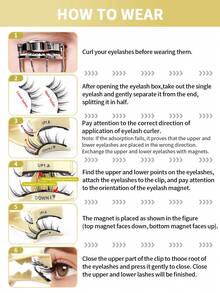 MAANGE 1 Bộ lông mi giả từ tính không cần keo, bao gồm kẹp từ tính, lông mi tự nhiên có thể tái sử dụng, lực hút từ mạnh, thiết kế từ tính tròn, nhỏ gọn và dễ sử dụng, chất liệu lông chồn giả, phù hợp để sử dụng hàng ngày, chống thấm nước, thiết kế kéo dài khóe mắt, giúp mắt to hơn, thon gọn và dài, dụng cụ trang điểm lý tưởng cho du lịch, bãi biển, cắm trại, mùa tựu trường. - Lông mi  mắt mèo - Xem 8