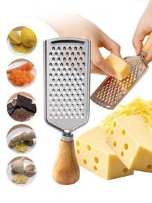 1 pieza/4 piezas Juego de herramientas esenciales de cocina occidental, acero inoxidable 430 + mango de madera de caucho, Esenciales para hornear y cocinar (batidor/rallador/pelador/machacador), Juego de herramientas de cocina multifuncional, Duradero y fácil de limpiar, Regalo práctico para el hogar, Juego de herramientas de cocina rústico - Multicolor - Ver 6