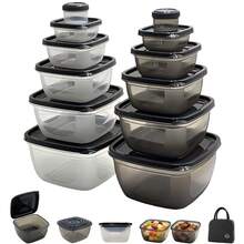 New Year Kitchen Upgrade 6PCS Nesting Food Storage Set With 6 Lids, Airtight Leakproof Reusable Containers, For Office Lunch, Spring Picnic, Fridge Organization & Ramadan & Eid Dual-Use - Multicolor - View 12