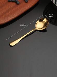 1pc Stainless Steel Thick Serving Spoon, Long Handle Soup Ladle With Holes For Home Use - Multicolor - View 11