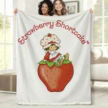 S-Strawberry Pink Shortcake Throw Camping Chair Picnic Blanket Fluffy Plaid Blankets For Decorative Sofa Portable King Lid Downy (6) - Như hình ảnh cho thấy - Xem 12