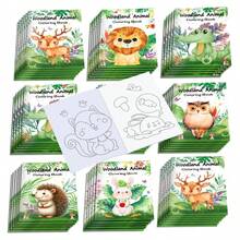 Forest Animal DIY Coloring Book - Lion, Crocodile And Wild Animal Cartoon Doodle Painting Book, Suitable For Party, Parent-Child Interaction, Adventure, Perfect Gift For Back To School Season For Little Adventurers, Animal Lovers And Creative Learners - Multicolor - View 7