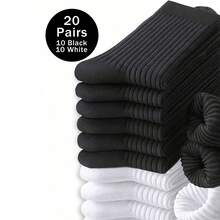 1/3/5/10/20 双装男女通用短踝袜，白色休闲运动袜，可爱有趣的 情人节礼物 - 彩色 - 查看 21