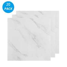 20 Packs Of Peel And Stick Floor Tiles Self-Adhesive Floor Tiles, 20 Pieces - 12 Inches X 12 Inches (30*30cm/11.81 X 11.81 Inches, Covering Area 1.8m2/19.38ft2), Marble Tile - Peel And Stick, DIY Kitchen, Dining Room, Bedroom Bathroom Flooring. (Gray Wood Grain, White Marble Grain, Black Marble Grain, Light Gray Wood Grain, Reddish Brown Wood Grain, Brown Wood Grain, Light Brown Wood Grain) - 白色 - 查看 1