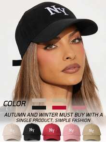 1pc Embroidered NY Outdoor Baseball Cap, Lightweight Breathable Adjustable Sun Protection Cap, Suitable For Spring, Autumn, Travel, Hiking, Cycling - Embroidery - View 18