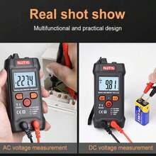 NJTY 1pc T1 Smart Mini Digital Multimeter, True 4000 Counts Voltmeter Auto Range Test Voltage Meter Continuity Resistance NCV Tester, For Household Electrician DIY, Professional Tool - Black - View 7