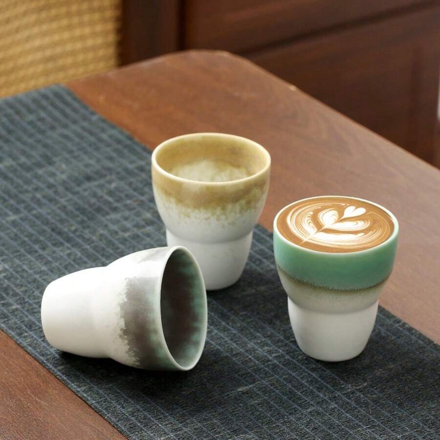 150毫升陶瓷反应釉咖啡杯、浓缩咖啡杯、下午茶杯、小水杯、马克杯、功夫茶杯 - 薄荷綠 - 查看 1