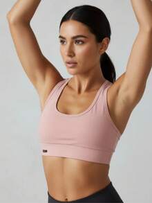K2b Original Cropped Swimmer Sport Fitness Top - Màu hồng gỉ - Xem 8