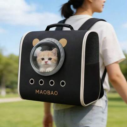 Cat Space Cabin Backpack Large Capacity Pet Backpack Cat Outdoor Anti-Stress Breathable