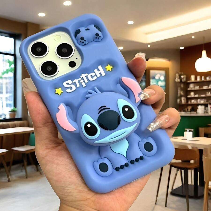 Disney Official Lilo & Stitch 3D Embossed Phone Case -Cute 3D Relief Stitch Figure, Anti-Scratch & Shockproof, Perfect For Cartoon Fans.Soft Silicone, Precise Cutouts, And Adorable Relief Design For Ultimate Protection & Style. Compatible With IPhone 17, 16, 15, 14, 13, 12, And 11 Pro Models. Made From Durable TPU Material With Shock-Absorbing Protection, It's The Perfect Gift For Family, Friends On Birthdays, Holidays, And Special Occasions. - 藍色 - 查看 1