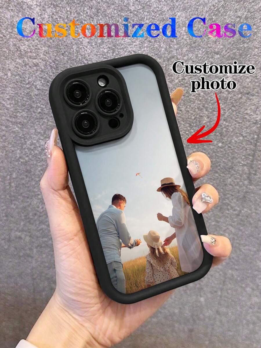 Customized Wedding Photo Matte Black Soft Full Coverage Phone Case Compatible With Samsung A14/A52s, Compatible With IPhone XR/11/13 - Black - View 1