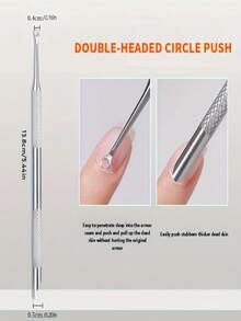 1pc Stainless Steel Multi-Function Dead Skin Remover And Nail Clipper, Portable Manicure Care Tool - Apricot - View 4