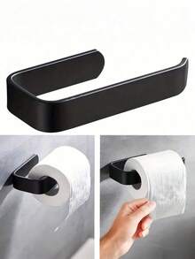 1pc No Drill Bathroom Toilet Paper Holder, Wall Mounted Tissue Paper Towel Rack, Bathroom Storage Shelf, Kitchen Paper Towel Holder - Multicolor - View 14