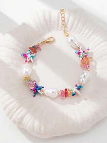 Bộ 1 vòng tay hình sao biển phong cách biển mùa hè, vòng tay đính hạt ngọc trai giả thủ công dành cho nữ, trang sức vòng tay phong cách Bohemia Boho phù hợp cho bãi biển, du lịch, lướt sóng, kỳ nghỉ, quà tặng. - Nhiều màu - Xem 17